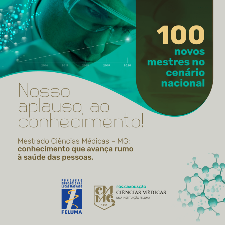 O Mestrado Ciências Médicas – MG, em seis anos de existência, celebra a marca de 100 dissertações defendidas, resultando na inserção e qualificação de cem novos mestres no cenário nacional do ensino, pesquisa e inovação na área da Saúde, contribuindo na geração de soluções benéficas à população.