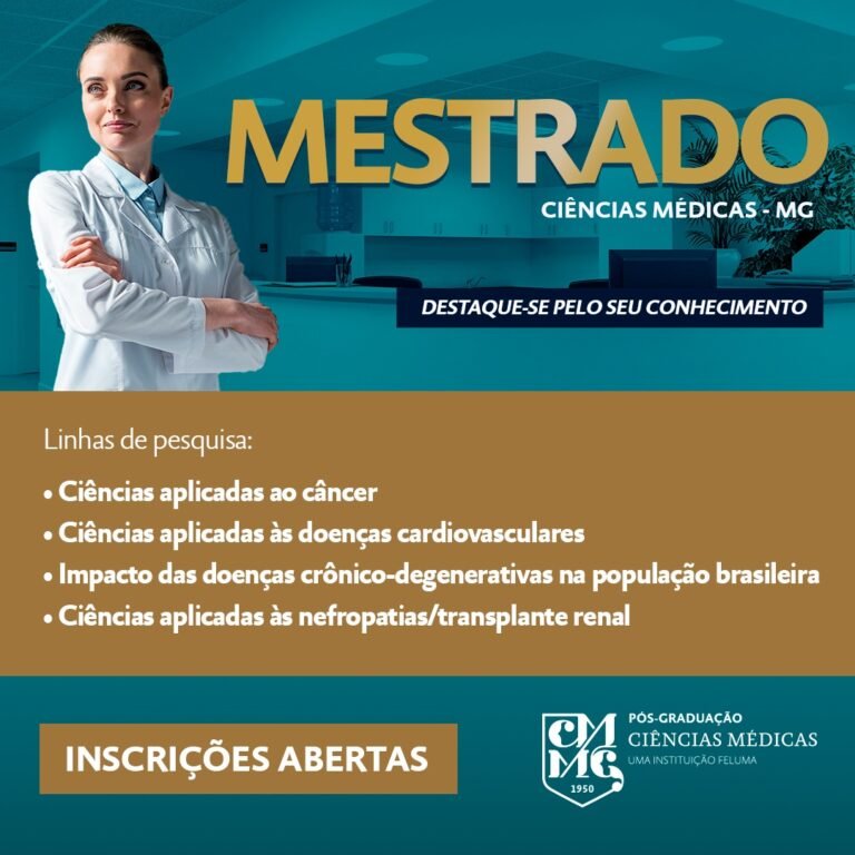 O Programa de Mestrado em Ciências da Saúde, da Faculdade Ciências Médicas de Minas Gerais, instituição que alia tradição, modernidade e inovação, em seus 70 anos de trajetória na área da Saúde, está com inscrições abertas para 2021.